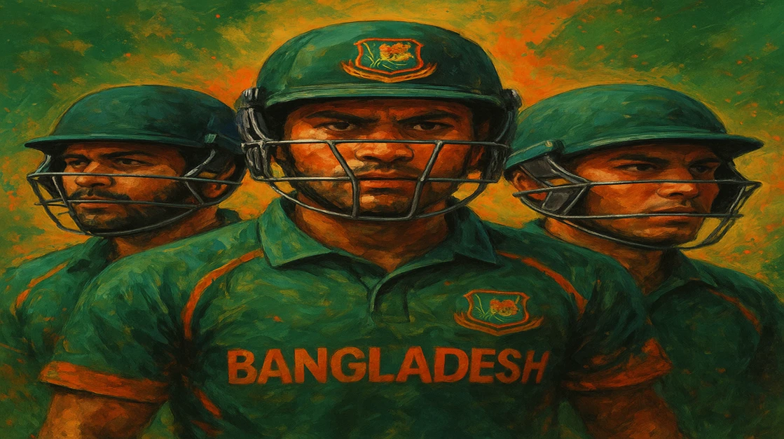 বাংলাদেশ ক্রিকেট দল মাঠে সক্রিয়, স্ক্রিনে GT999-এর গেমিং তথ্য ও লাইভ ম্যাচ পরিসংখ্যান প্রদর্শিত হচ্ছে।